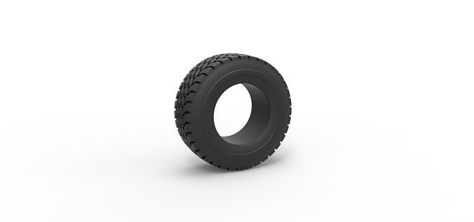 Truck tire 3 Scale 1 to 25 3D print model