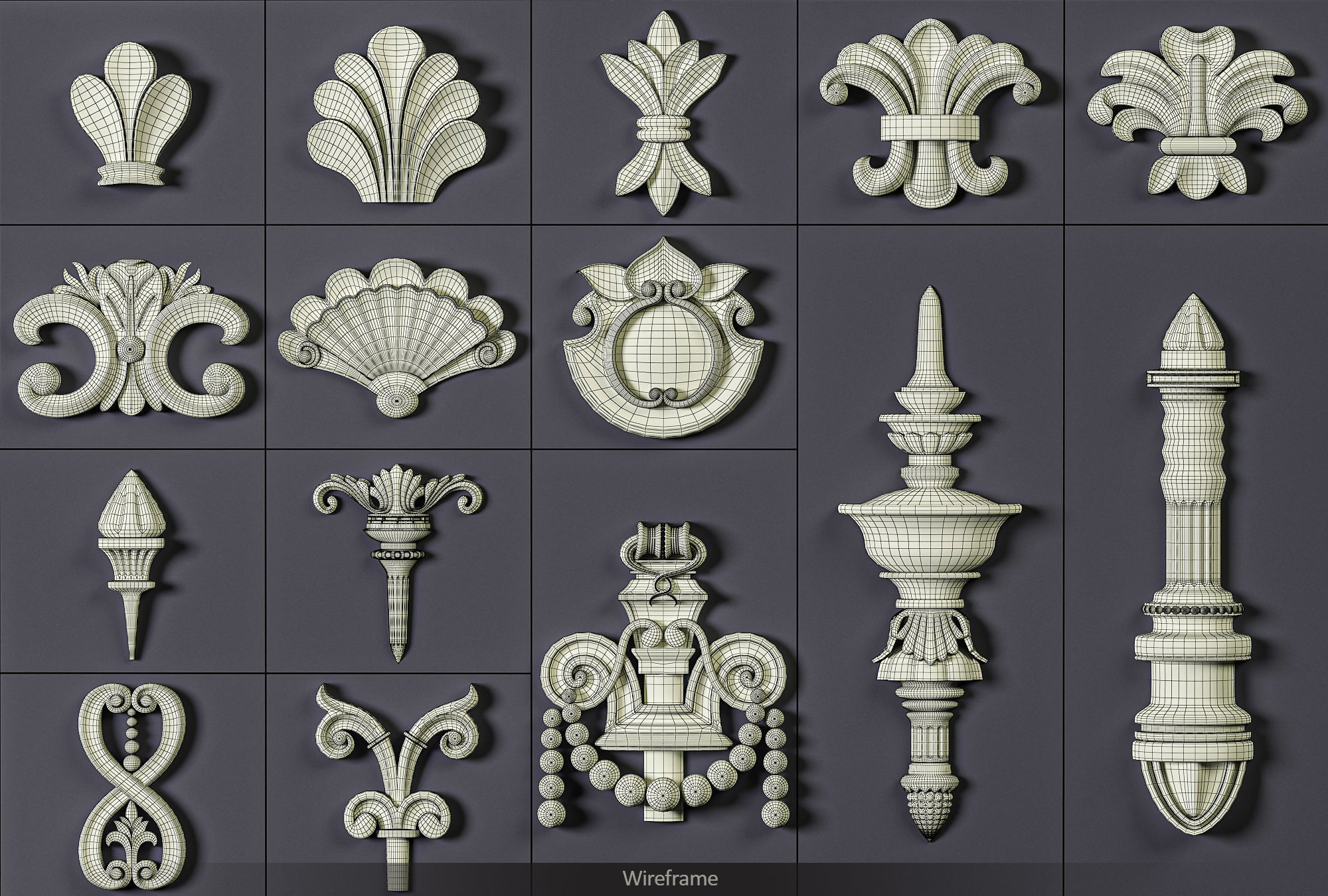 160 Ornament Brushes 4K Alphas and 3D Models- VOL 03 3D model_26