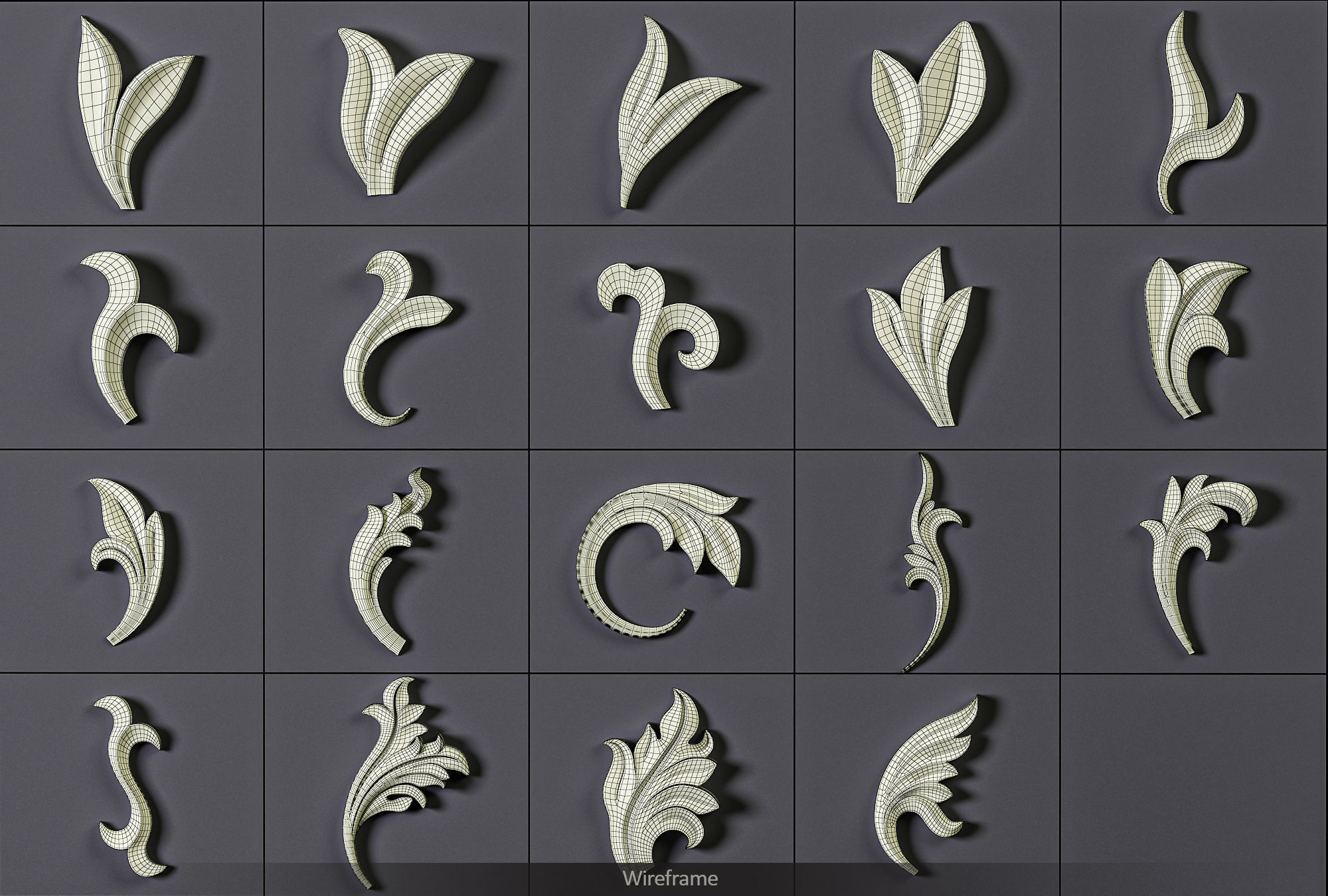 160 Ornament Brushes 4K Alphas and 3D Models- VOL 03 3D model_21