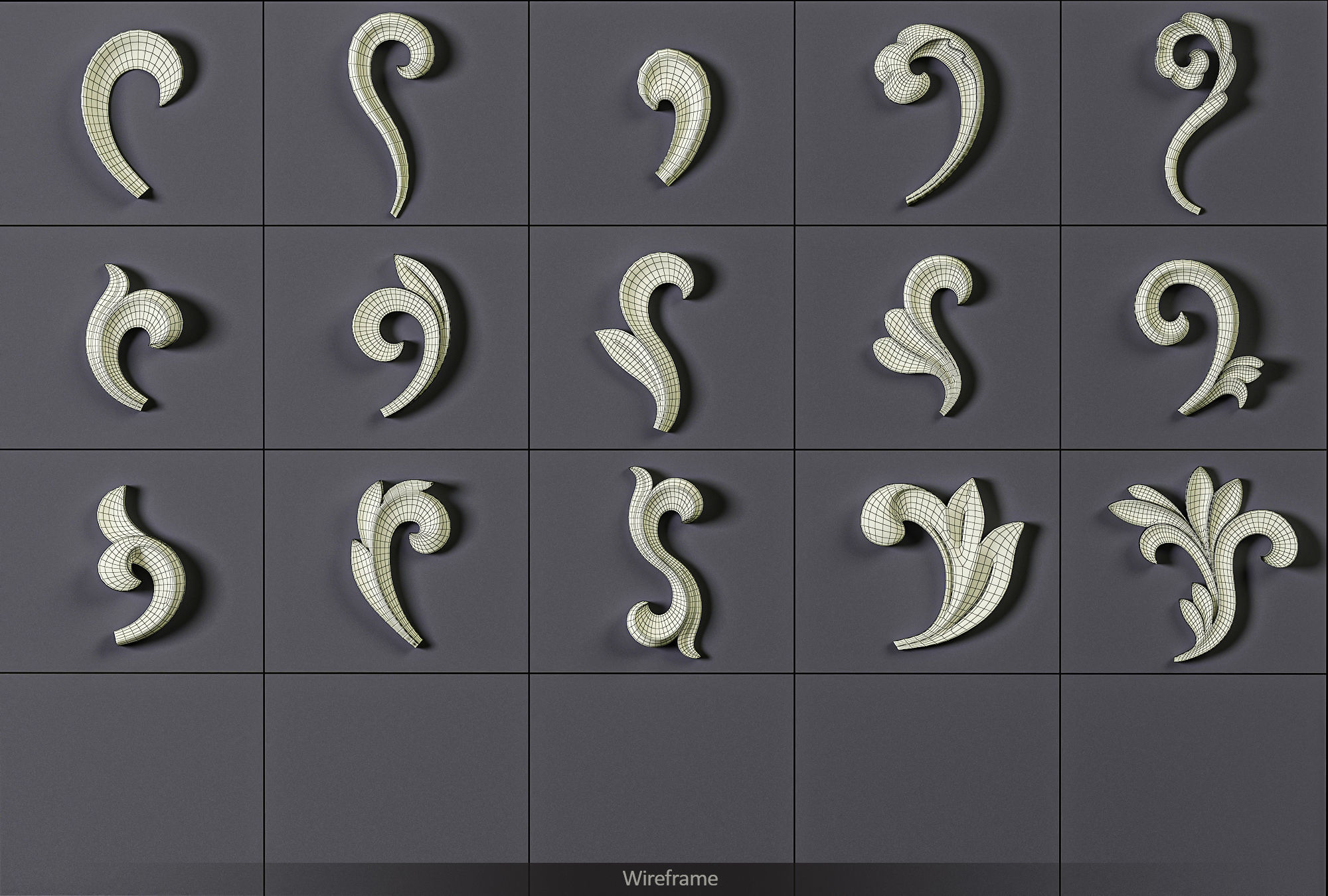 160 Ornament Brushes 4K Alphas and 3D Models- VOL 03 3D model_20