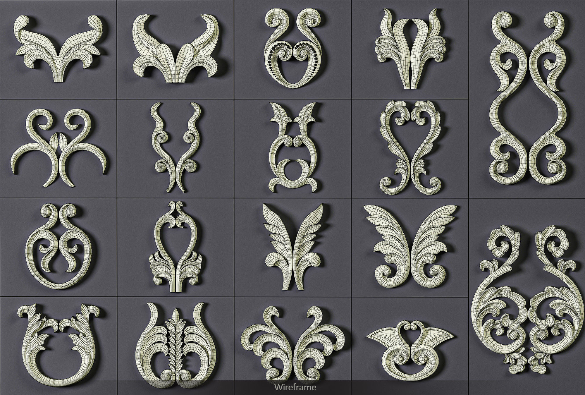 160 Ornament Brushes 4K Alphas and 3D Models- VOL 03 3D model_24