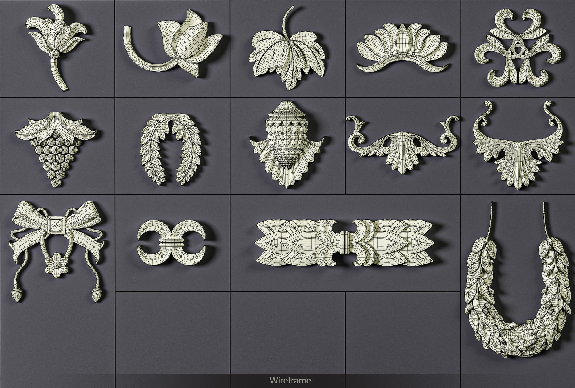 160 Ornament Brushes 4K Alphas and 3D Models- VOL 03 3D model_27