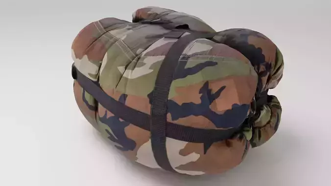 Military sleeping bag in roll rolled tactical outdoor camping