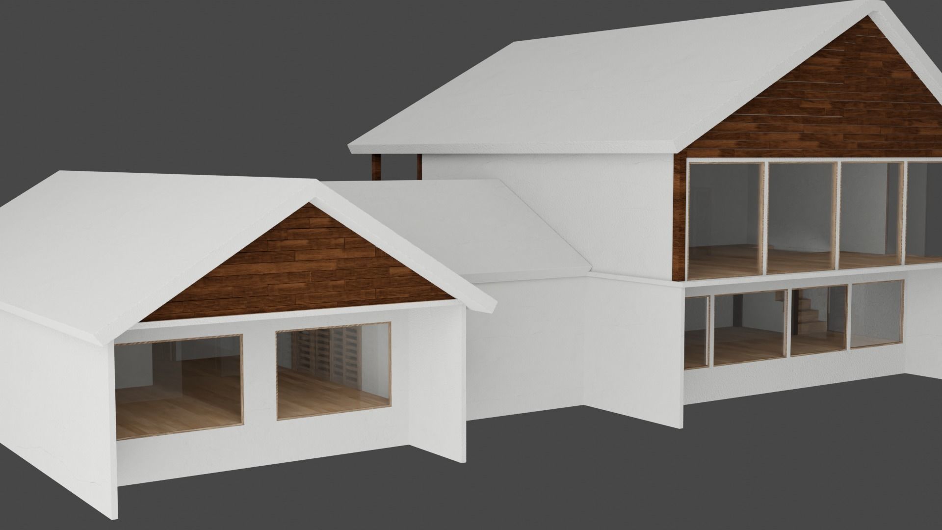Modern House Low-poly 3D model_4
