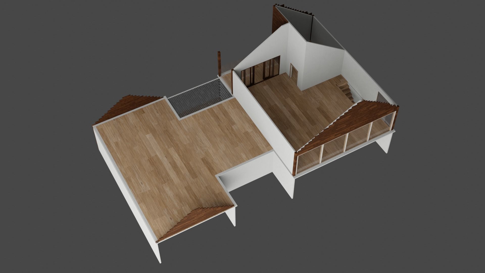 Modern House Low-poly 3D model_7