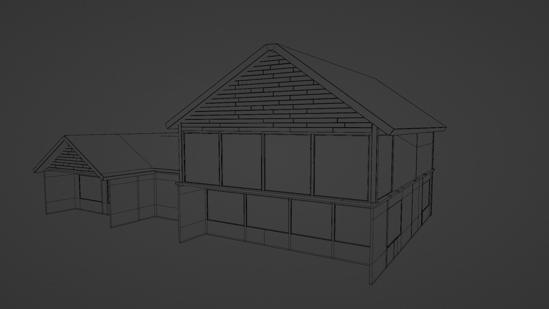 Modern House Low-poly 3D model_10