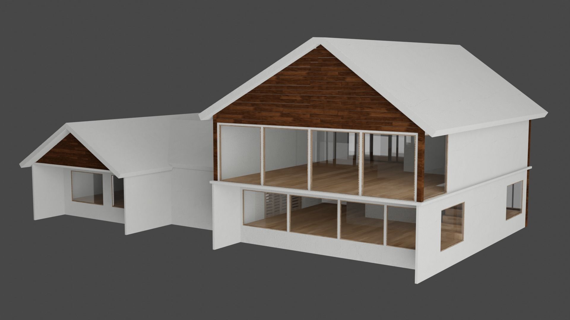 Modern House Low-poly 3D model_3