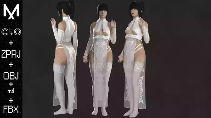 Character Outfit Female OBJ mtl FBX ZPRJ