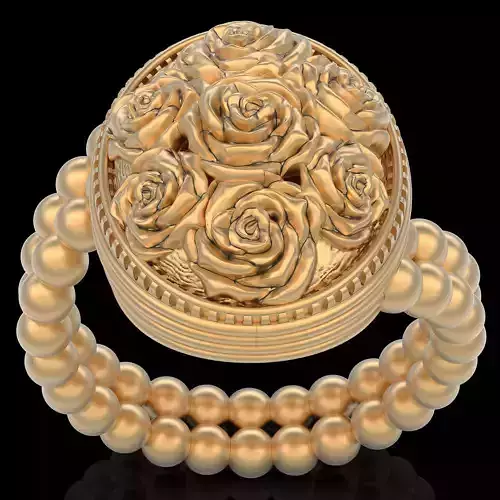 Rose ring silver gold printable jewelry 3D model