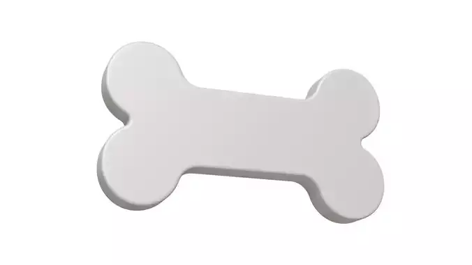 Bone icon Low-poly 3D model