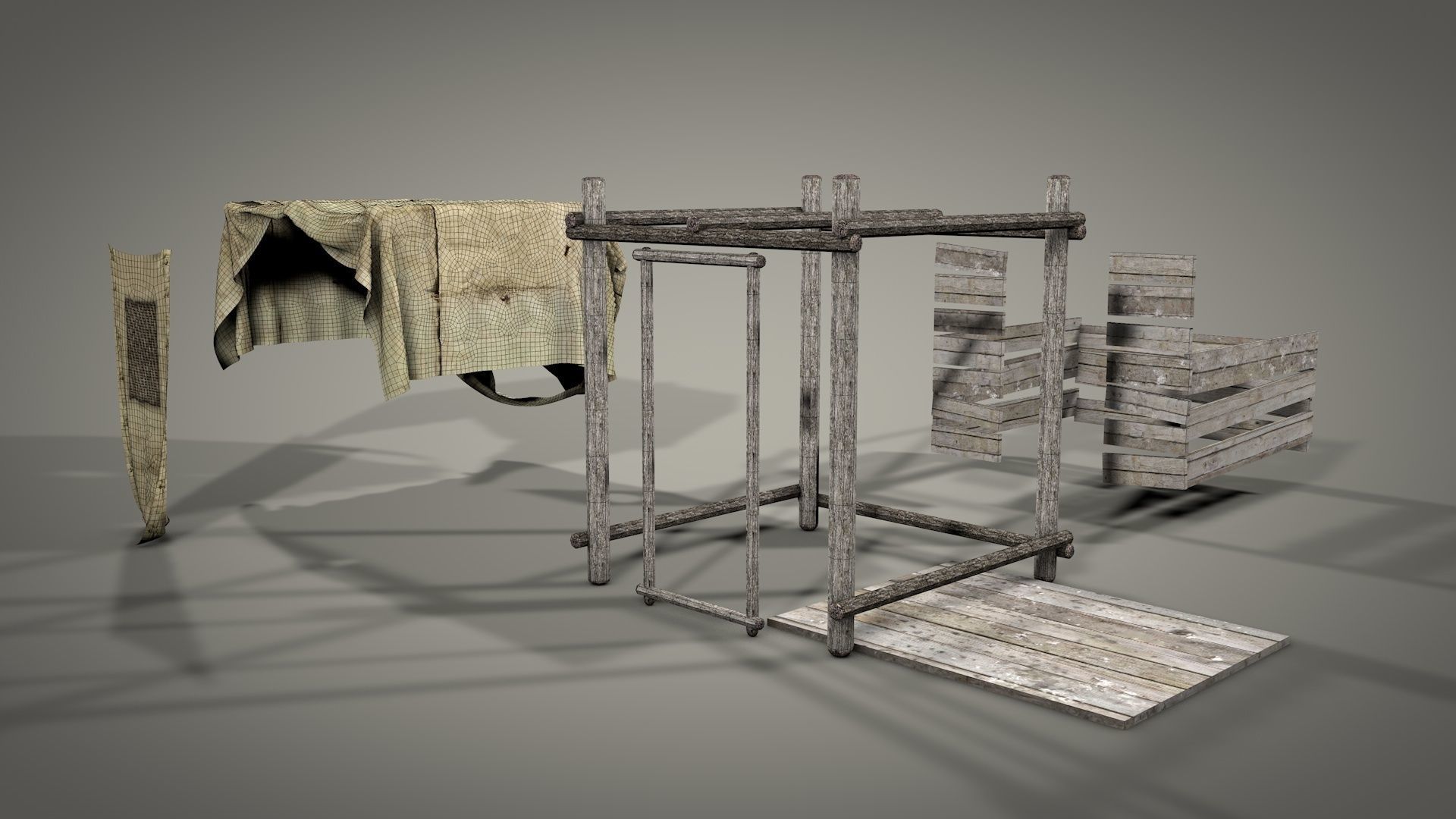 Survival Camping Gear Set 3D model_10