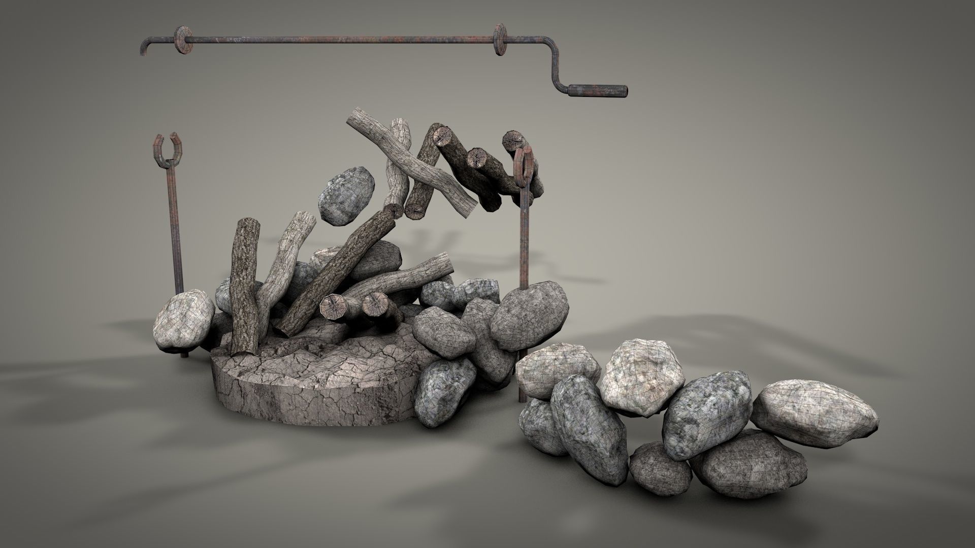 Survival Camping Gear Set 3D model_31
