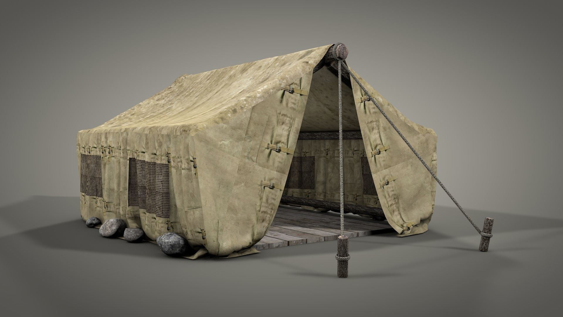 Survival Camping Gear Set 3D model_5