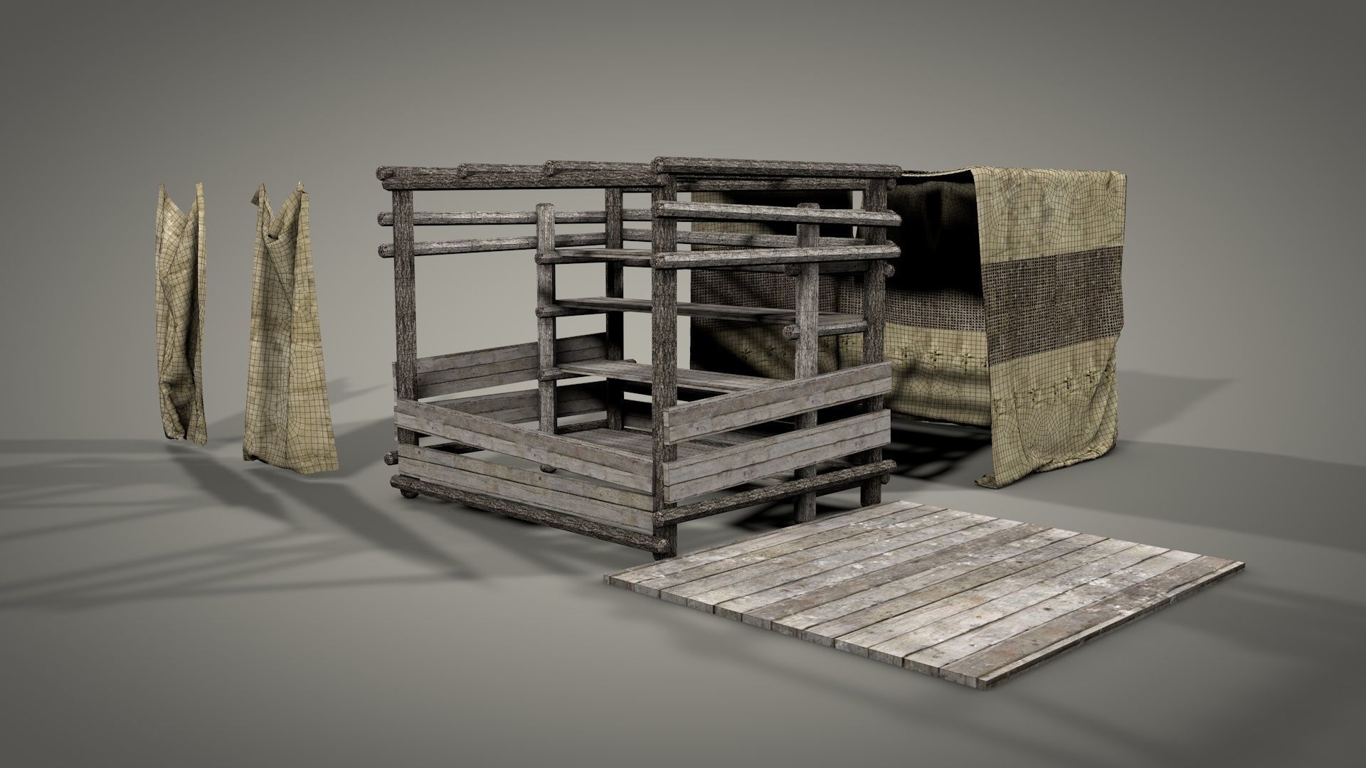 Survival Camping Gear Set 3D model_13