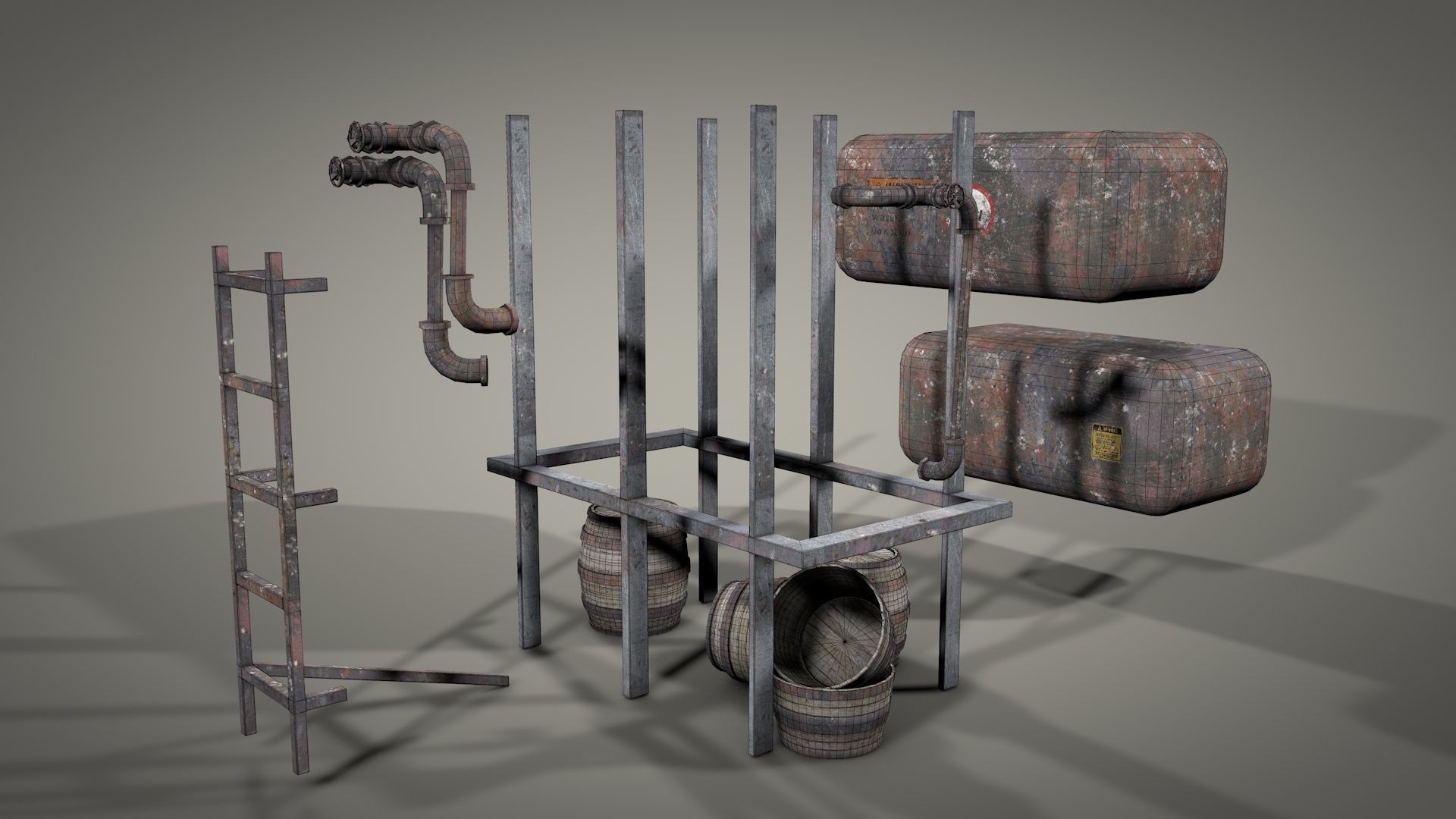 Survival Camping Gear Set 3D model_34