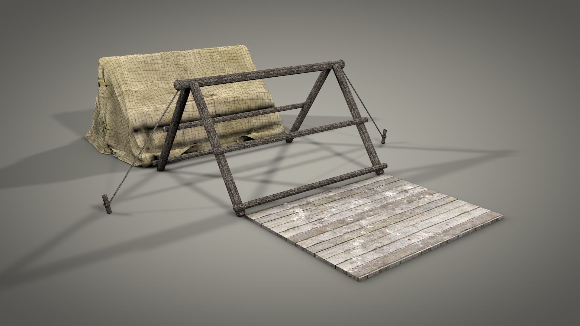 Survival Camping Gear Set 3D model_4