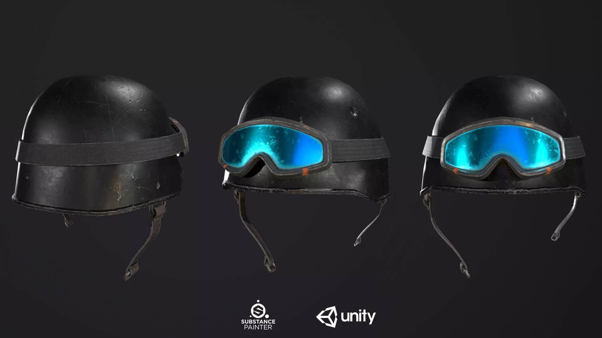 Combat Helmet PBR Low-poly 3D model_0