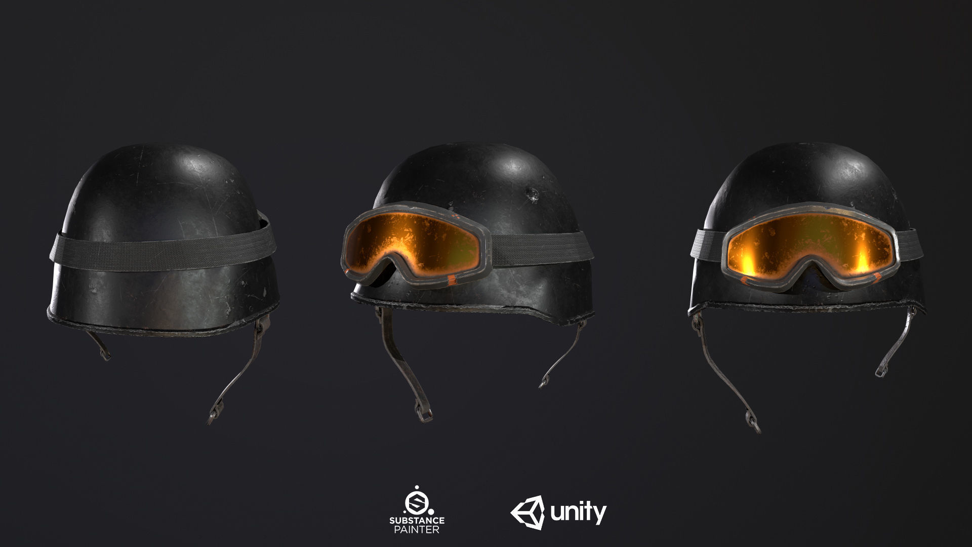 Combat Helmet PBR Low-poly 3D model_2