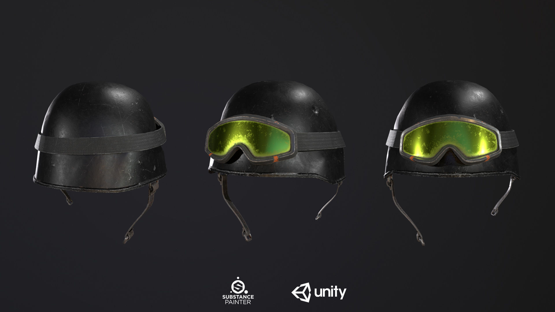 Combat Helmet PBR Low-poly 3D model_3