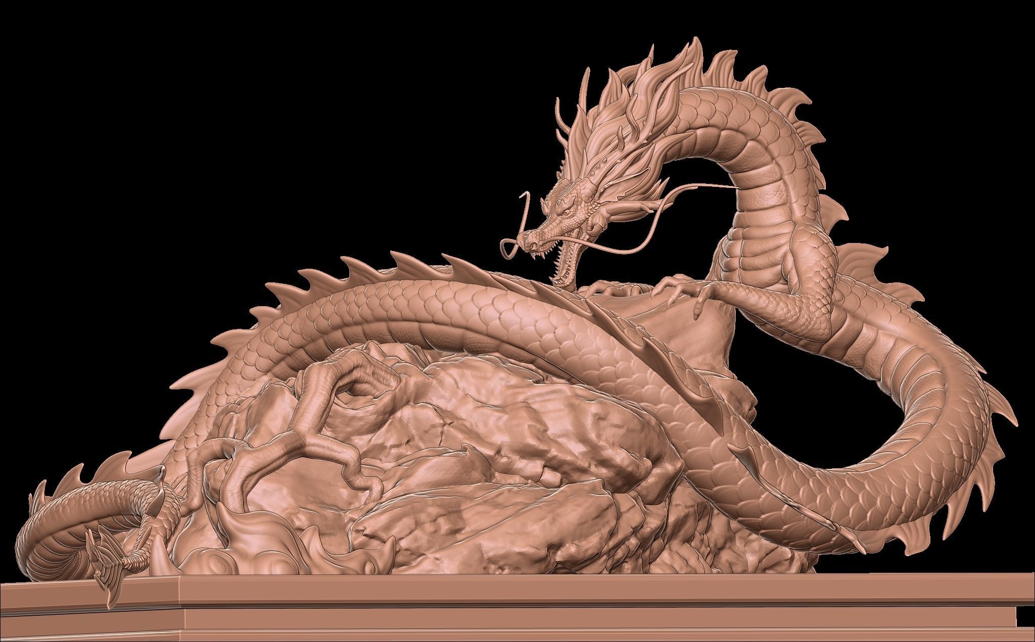 Naga Fang Long Sclupt with Zbrush Project File 3D model 3D model_1