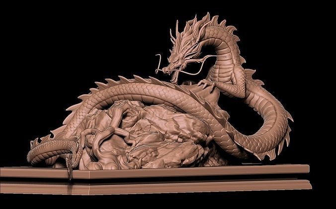Naga Fang Long Sclupt with Zbrush Project File 3D model 3D model