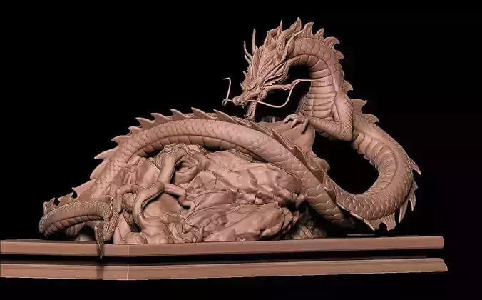 Naga Fang Long Sclupt with Zbrush Project File 3D model 3D model