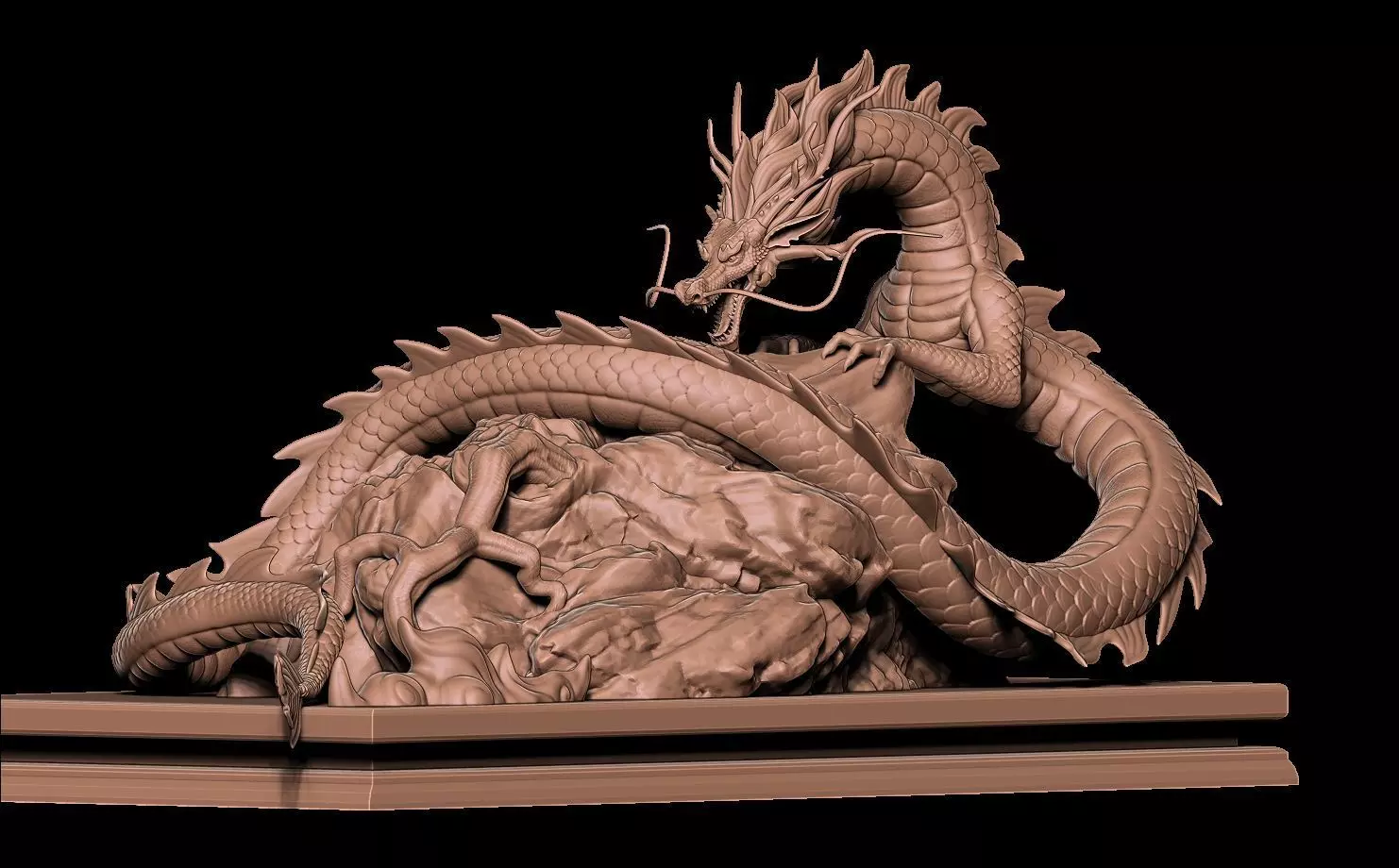 Naga Fang Long Sclupt with Zbrush Project File 3D model 3D model_0