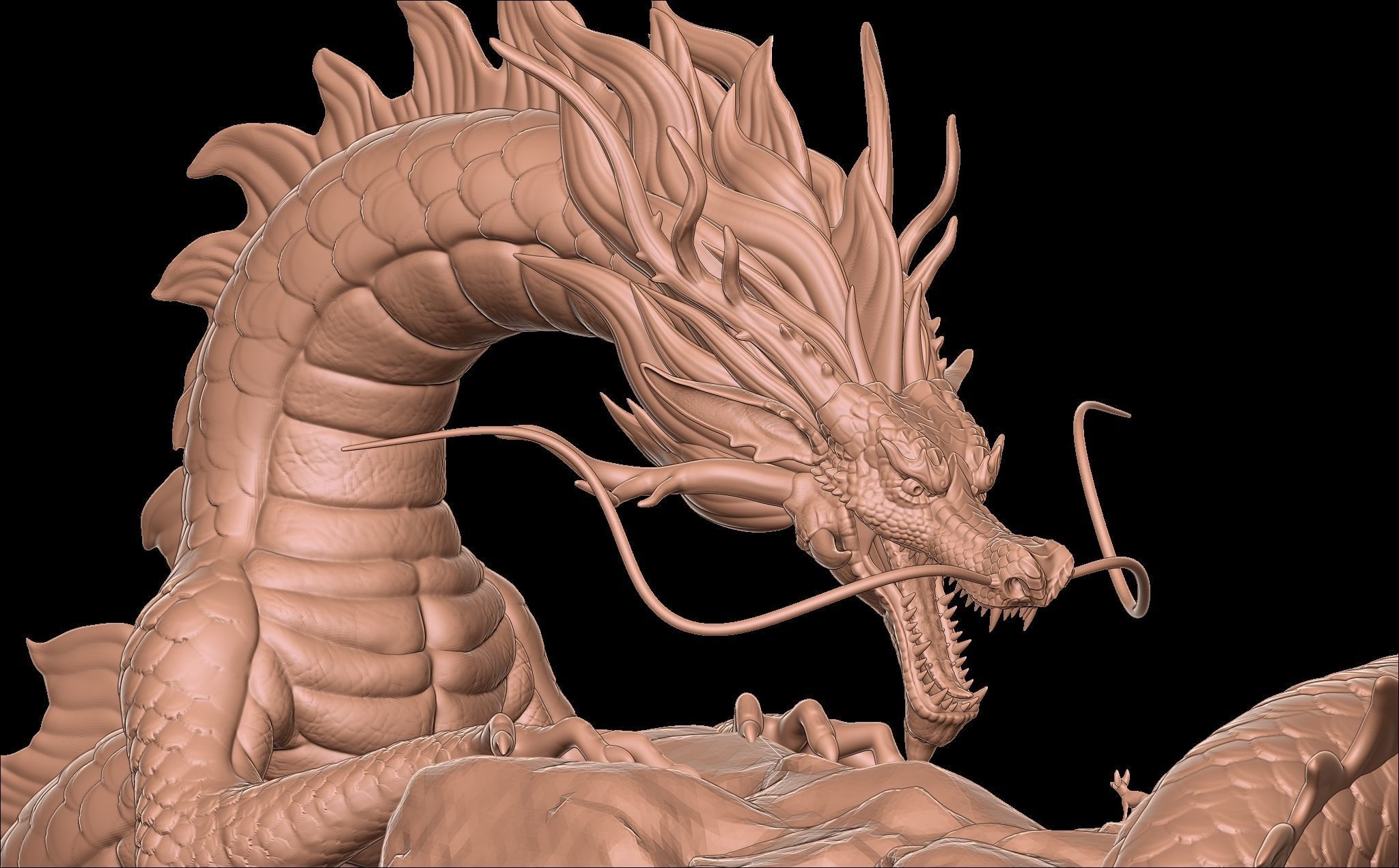 Naga Fang Long Sclupt with Zbrush Project File 3D model 3D model_2