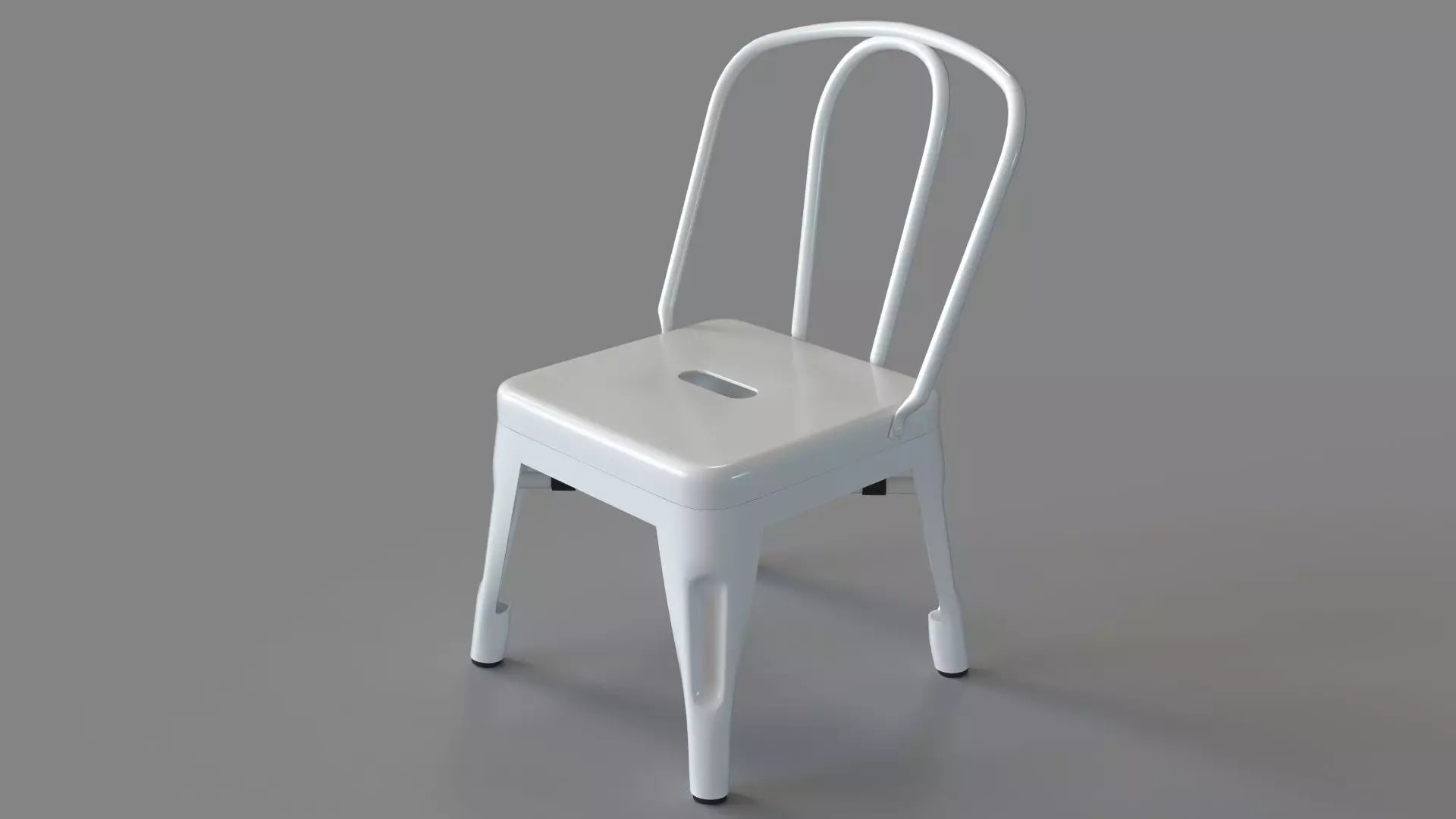Children Grey Metal Chair 3D model