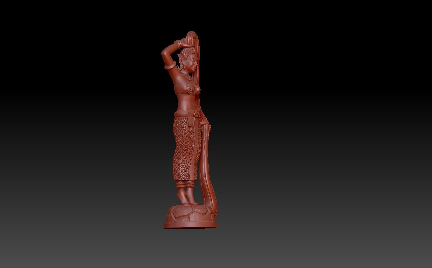 water god lady  3D print model_4