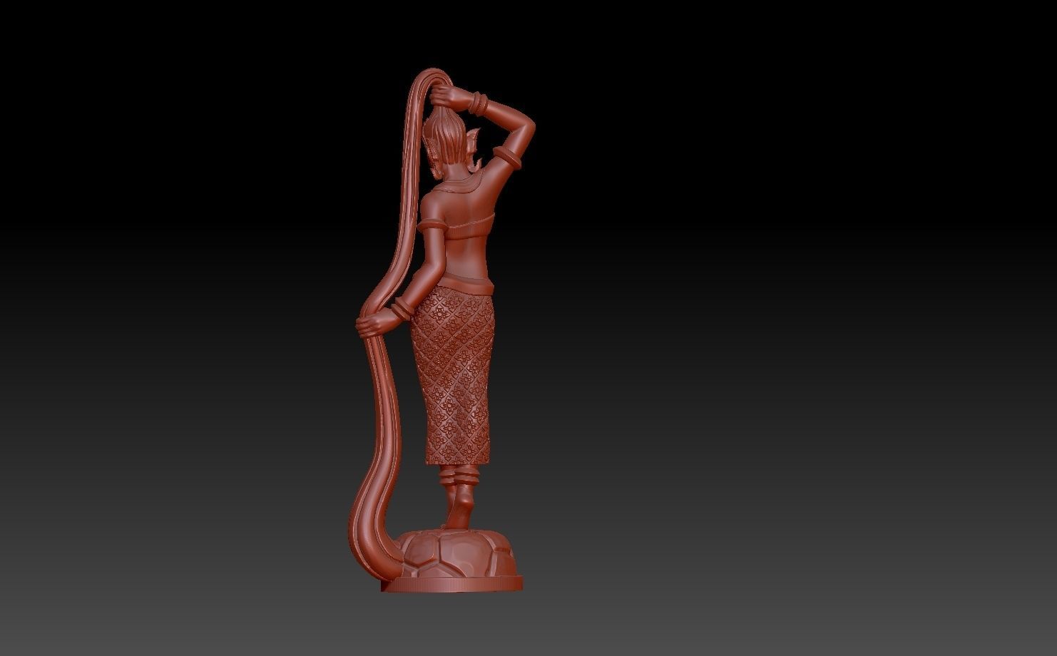 water god lady  3D print model_2