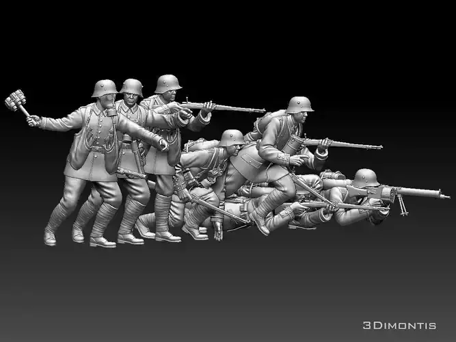 German soldier WW1 3D print model