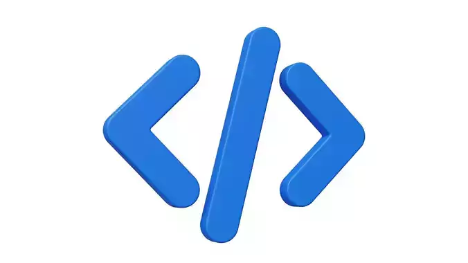 Coding icon Low-poly 3D model