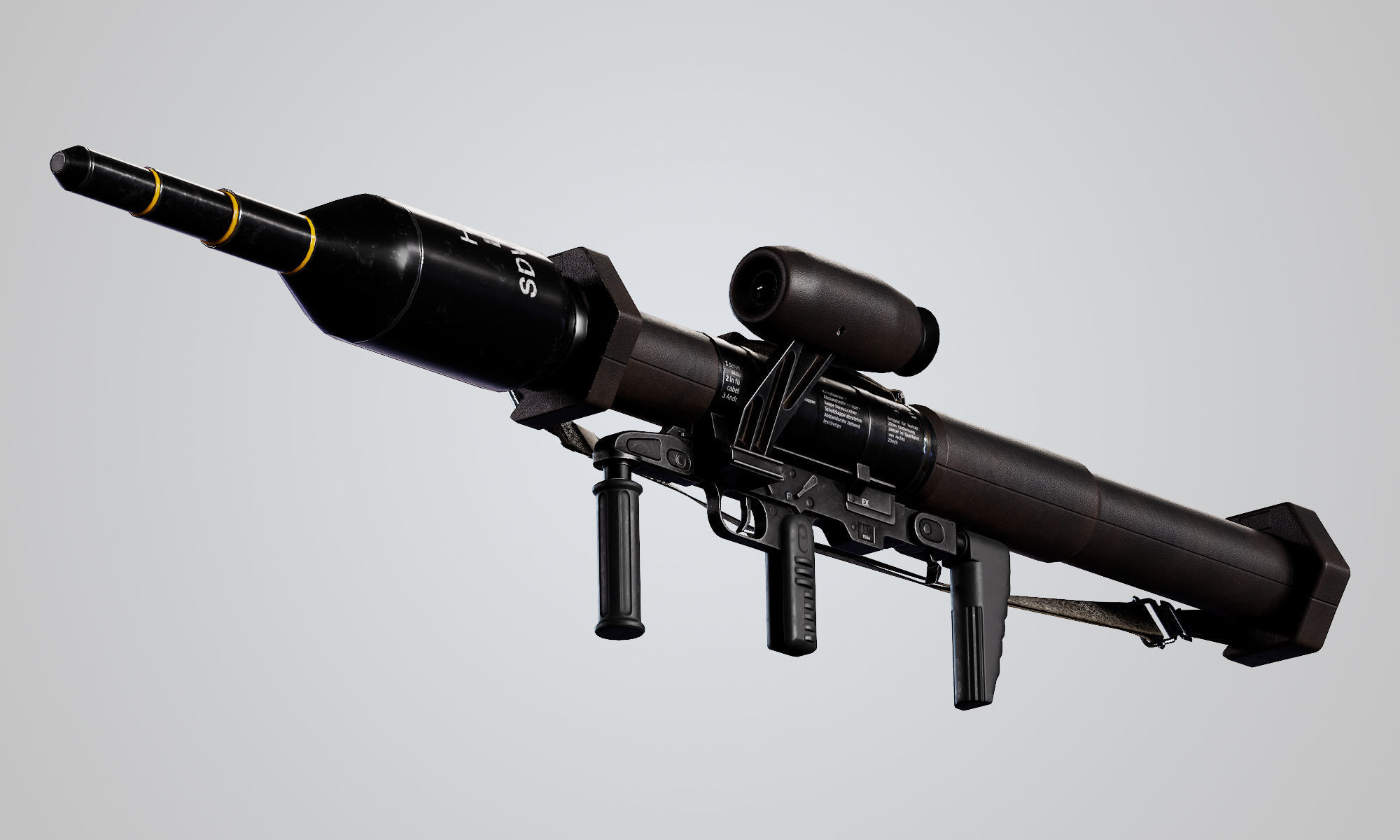 Pnzerfaust 3 rocket launcher game ready asset Low-poly 3D model_6