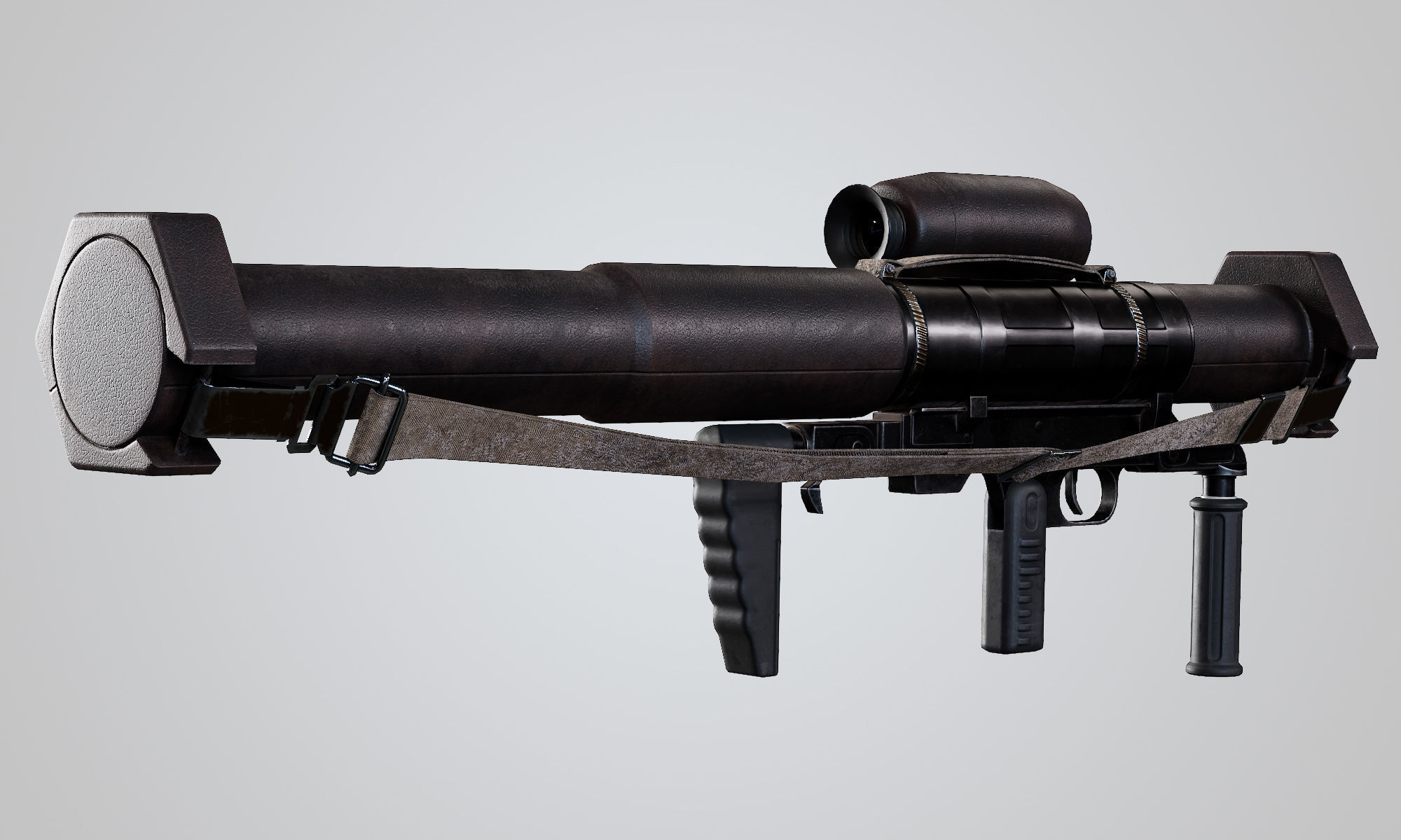 Pnzerfaust 3 rocket launcher game ready asset Low-poly 3D model_10