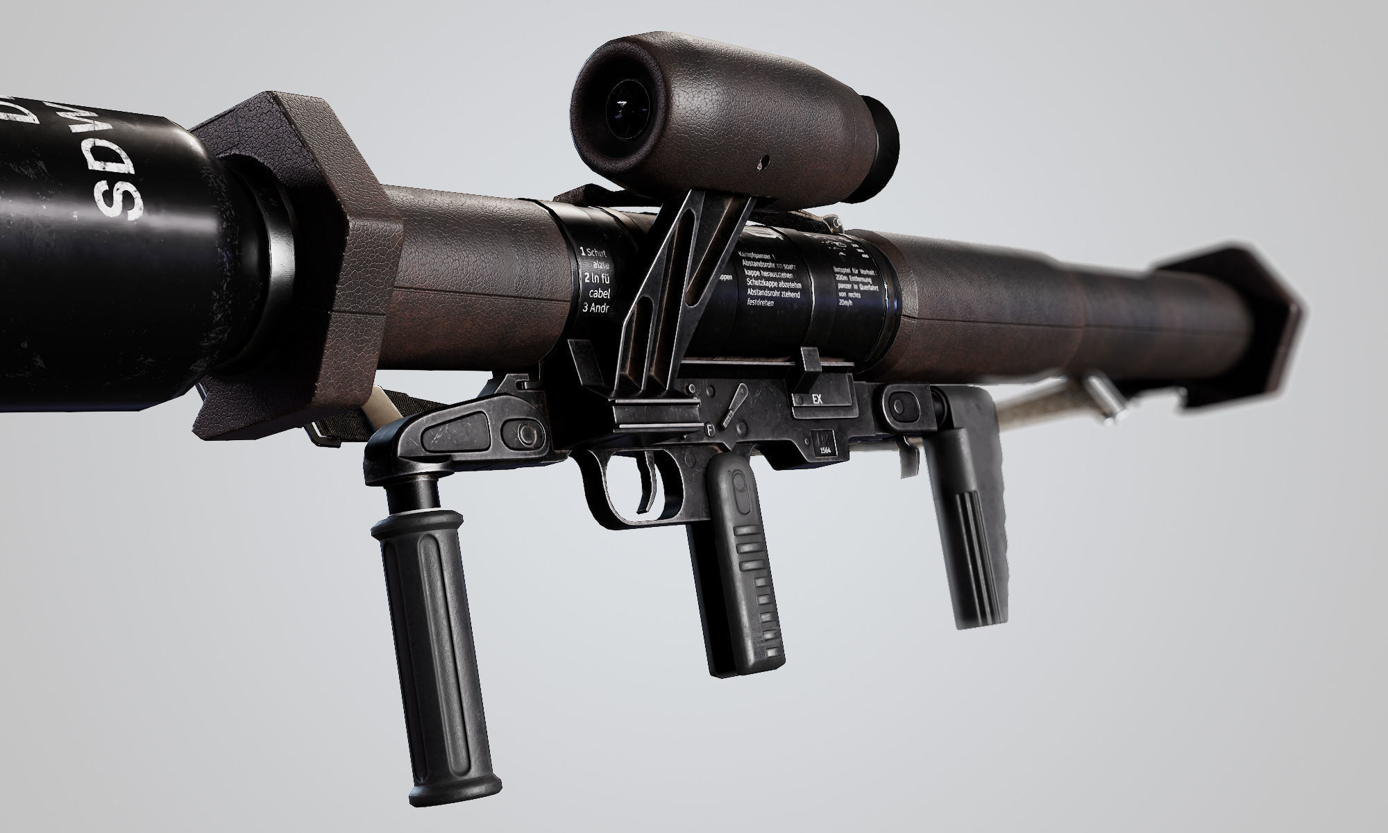 Pnzerfaust 3 rocket launcher game ready asset Low-poly 3D model_5