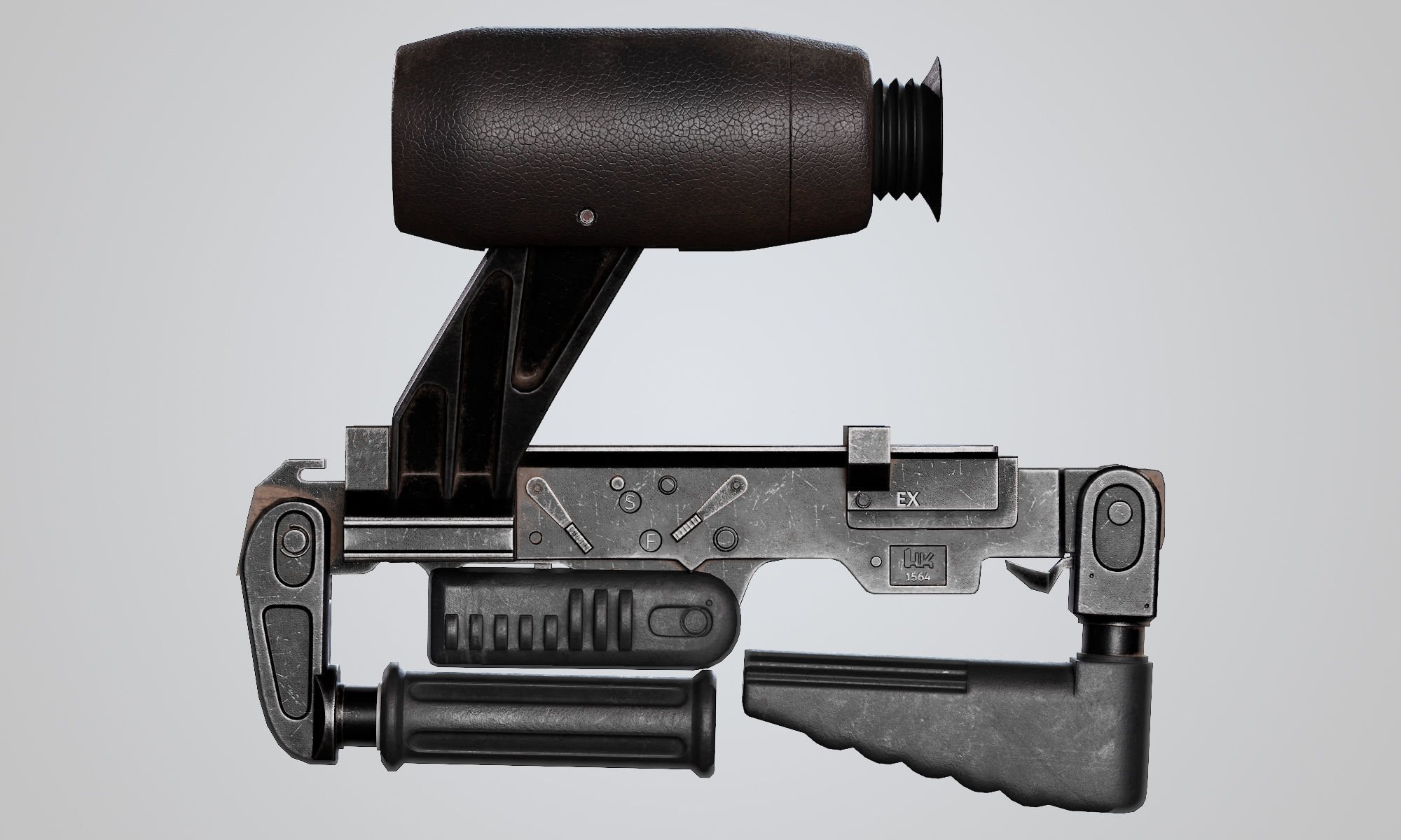 Pnzerfaust 3 rocket launcher game ready asset Low-poly 3D model_8