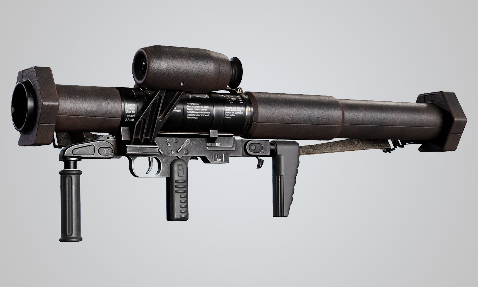 Pnzerfaust 3 rocket launcher game ready asset Low-poly 3D model_3