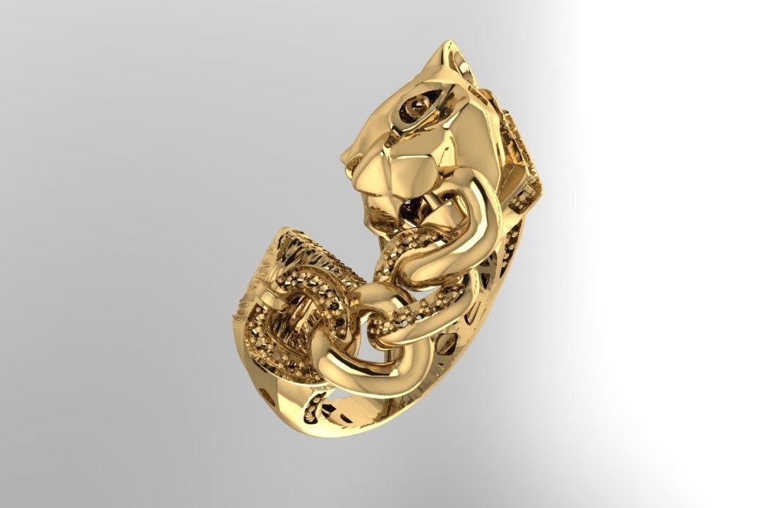 Collection 3d Ring Jewellery Jaguar and Leopard  3D print model_12