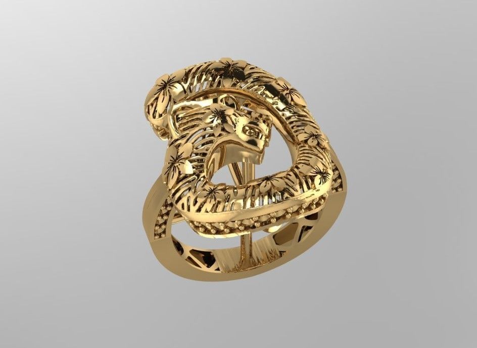 Collection 3d Ring Jewellery Jaguar and Leopard  3D print model_10