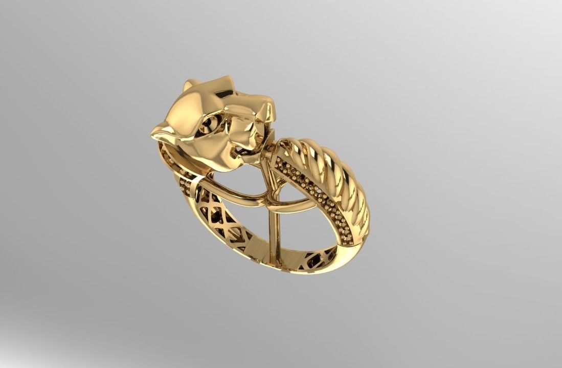 Collection 3d Ring Jewellery Jaguar and Leopard  3D print model_44