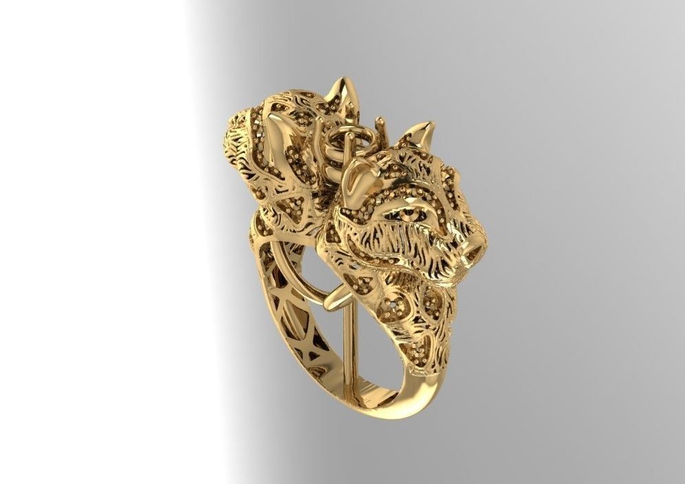 Collection 3d Ring Jewellery Jaguar and Leopard  3D print model_36