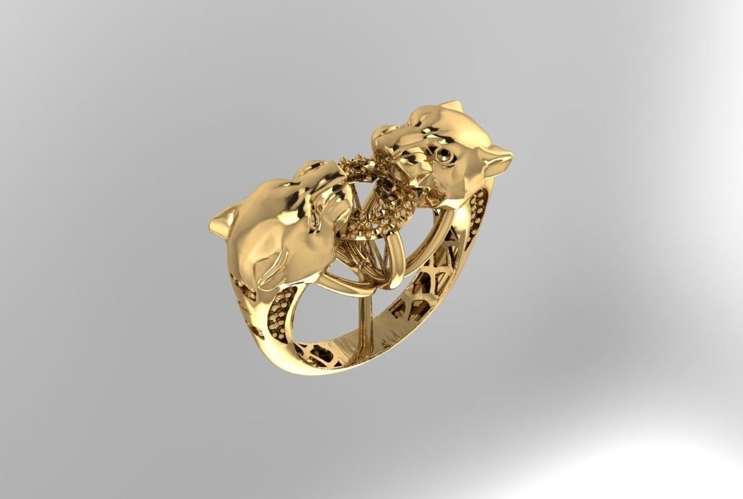 Collection 3d Ring Jewellery Jaguar and Leopard  3D print model_4