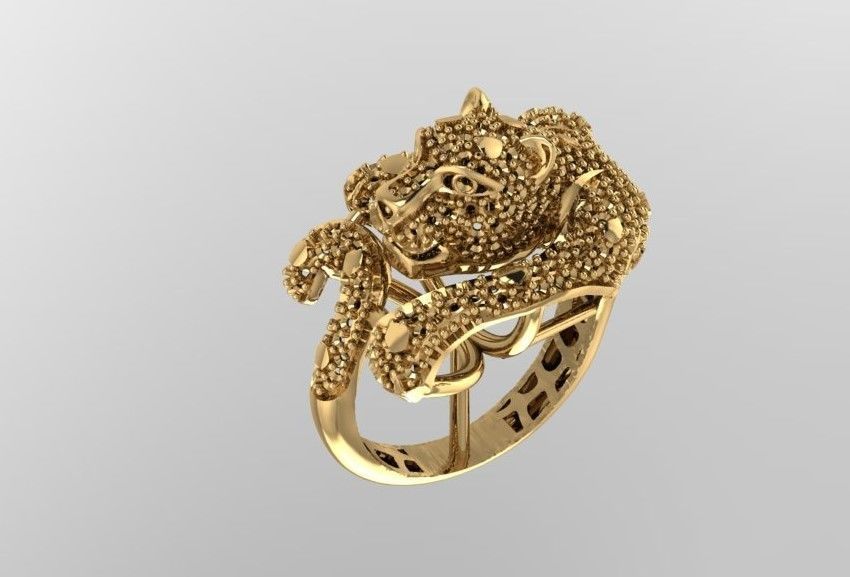 Collection 3d Ring Jewellery Jaguar and Leopard  3D print model_8