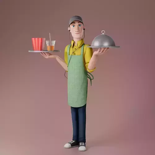  Chef Animation ready 3D Model Low-poly 3D model