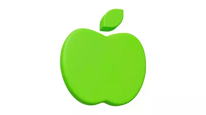 Apple icon Low-poly 3D model