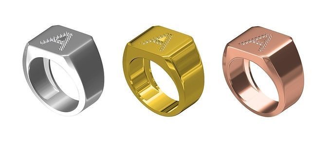 Signet Ring For Men 3D print model