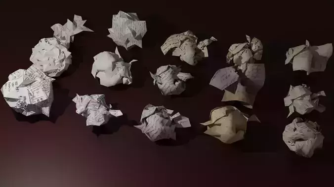 15 Crumpled Paper Ball