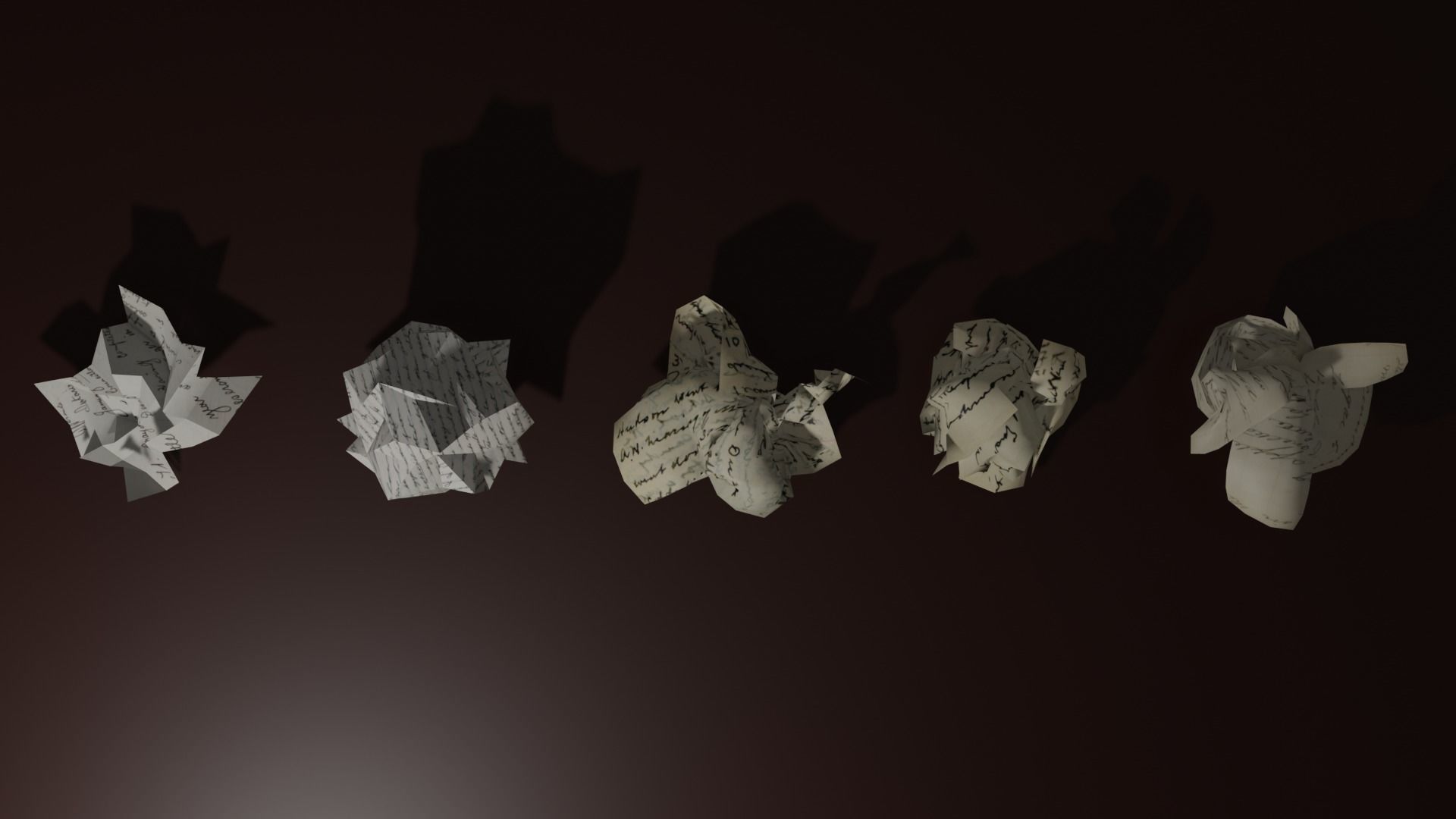 15 Crumpled Paper Ball 3D model_5