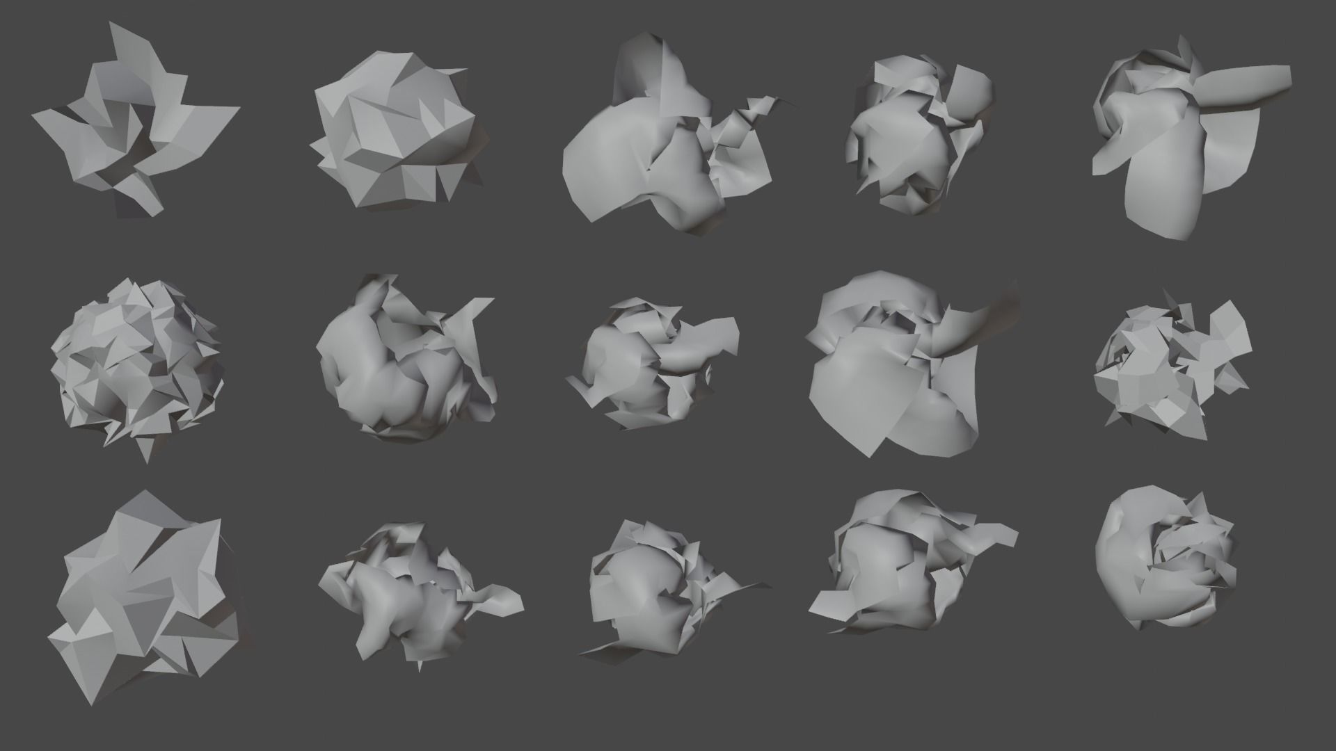 15 Crumpled Paper Ball 3D model_3